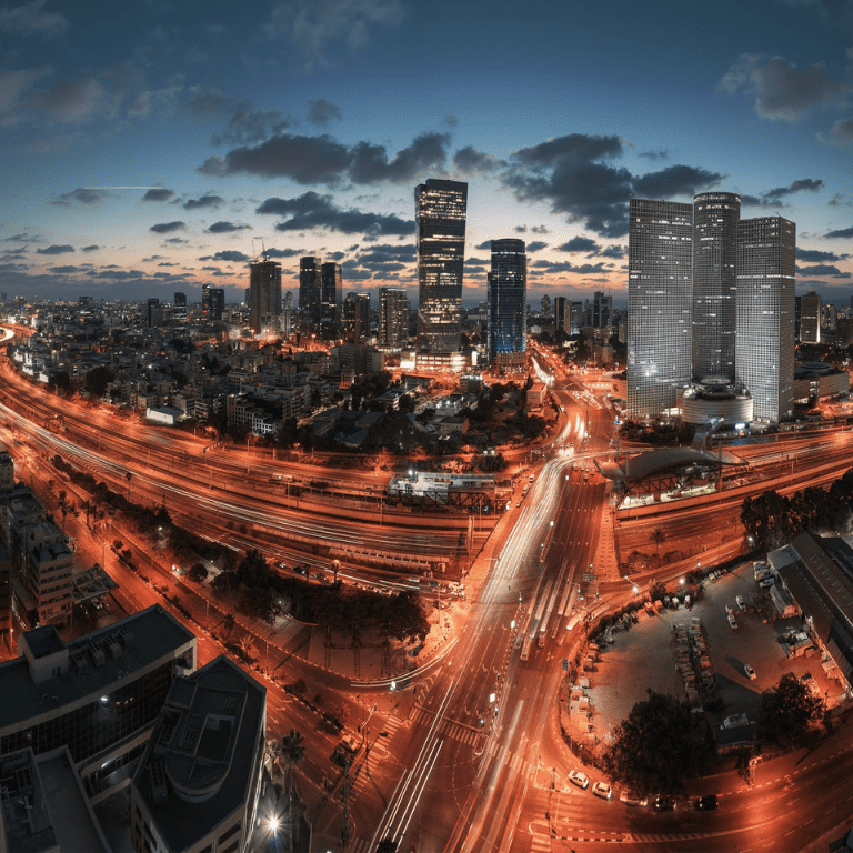 Symbolbild-Israel-Unternehmer-Reise: Tel-Aviv bei Nacht