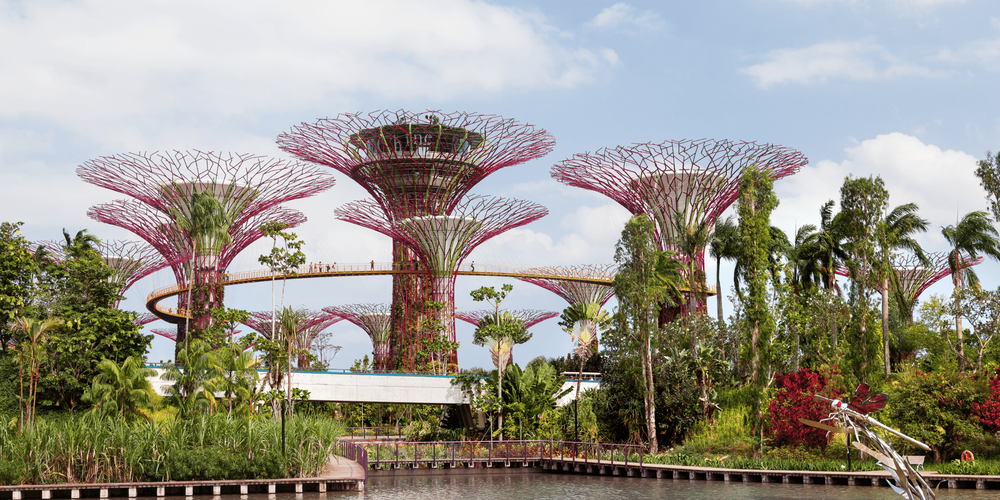 Gardens by the Bay Singapore. Beim abendlichen Spaziergang unserer Delegation nach den Firmenbesuchen.
